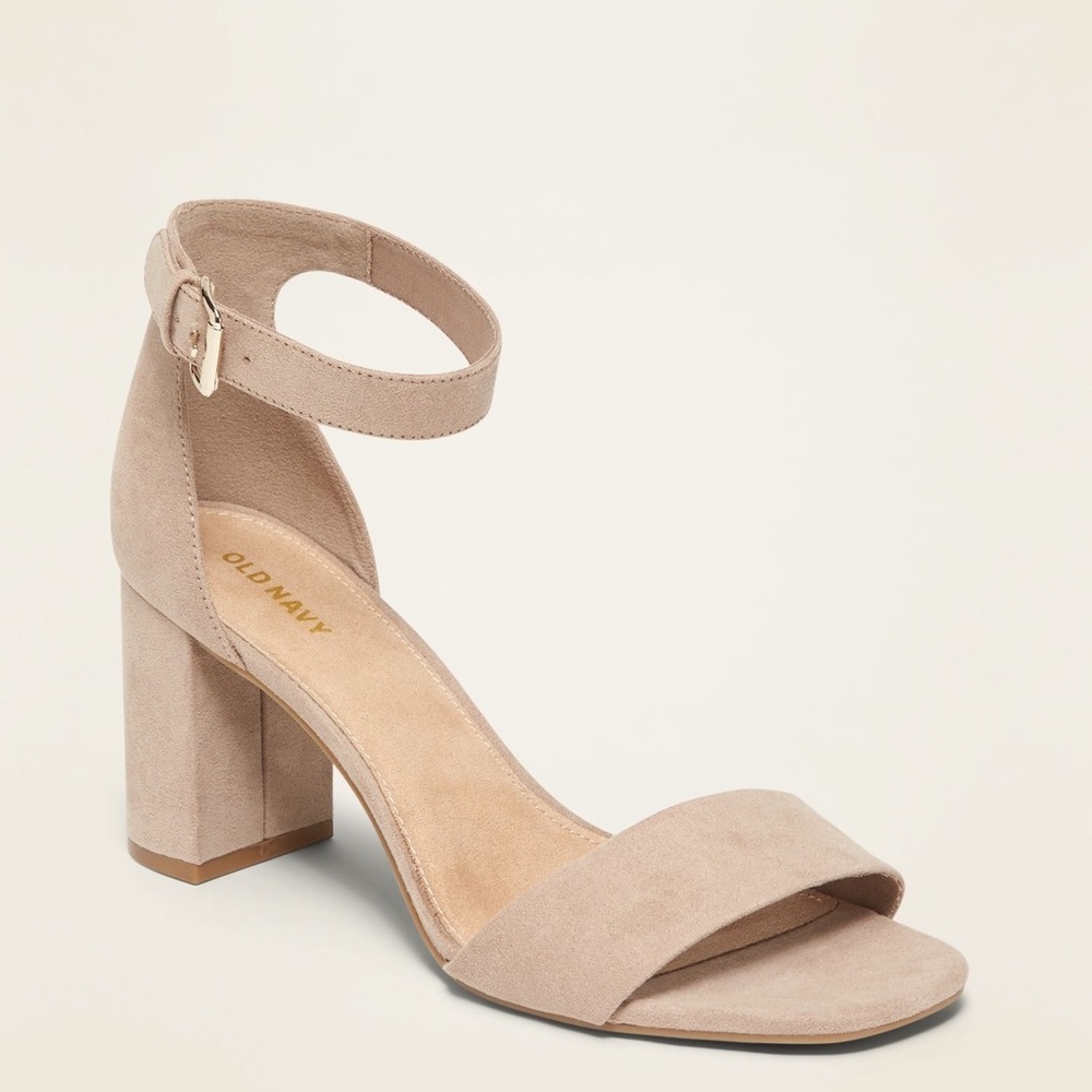 Suede Chunky Sandal Heel